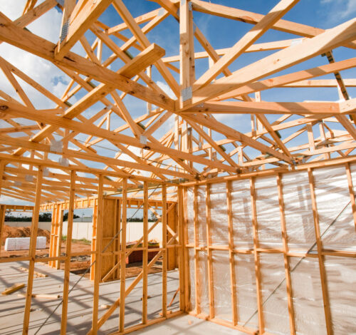 Constructing new timber framed houses in Echuca, Australia. (Photo by Ashley Cooper/Construction Photography/Avalon/Getty Images)